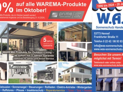 10 % auf alle WAREMA-Produkte im Oktober!